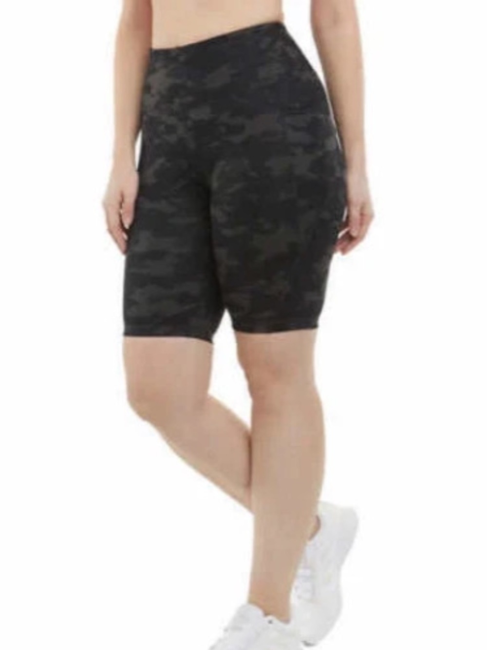 DANSKIN WOMEN'S 1 SHORT PULL ON BIKE SHORT (BLACK CAMO PRINT,XL) 1 Pc
